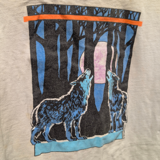 Vintage Mens 90's 2 Wolf Moon Graphic Tee