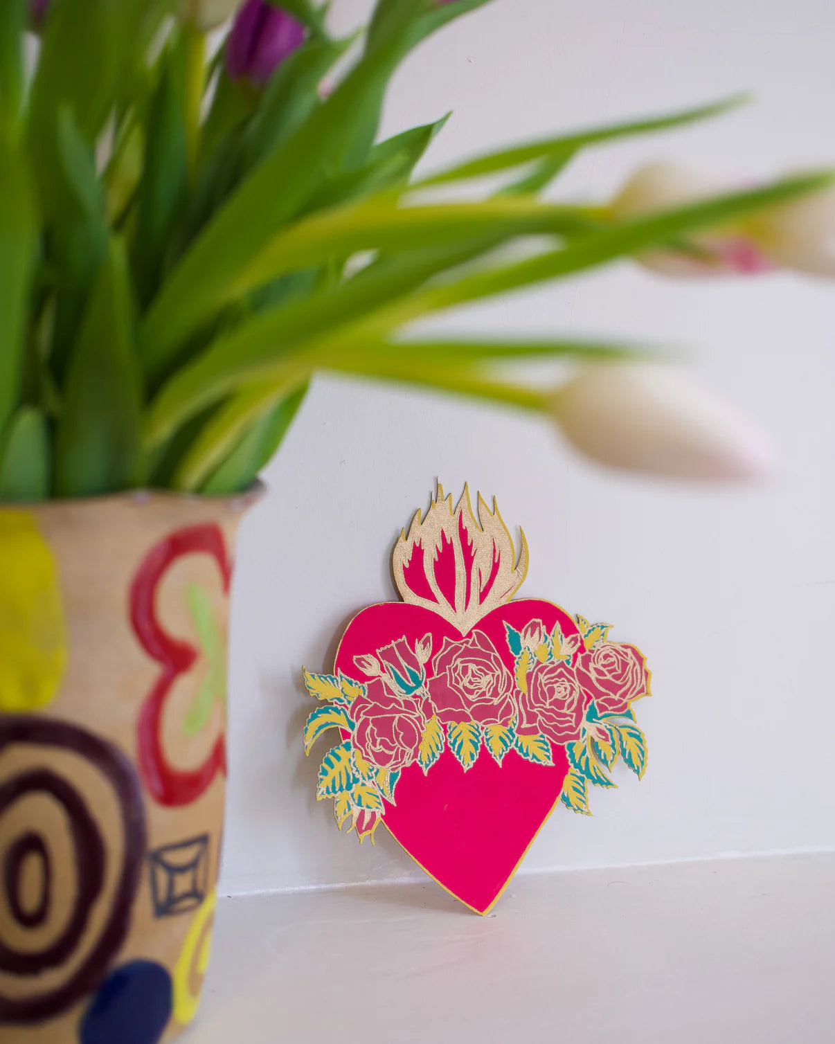 Flaming Heart Greeting Card by East End Press