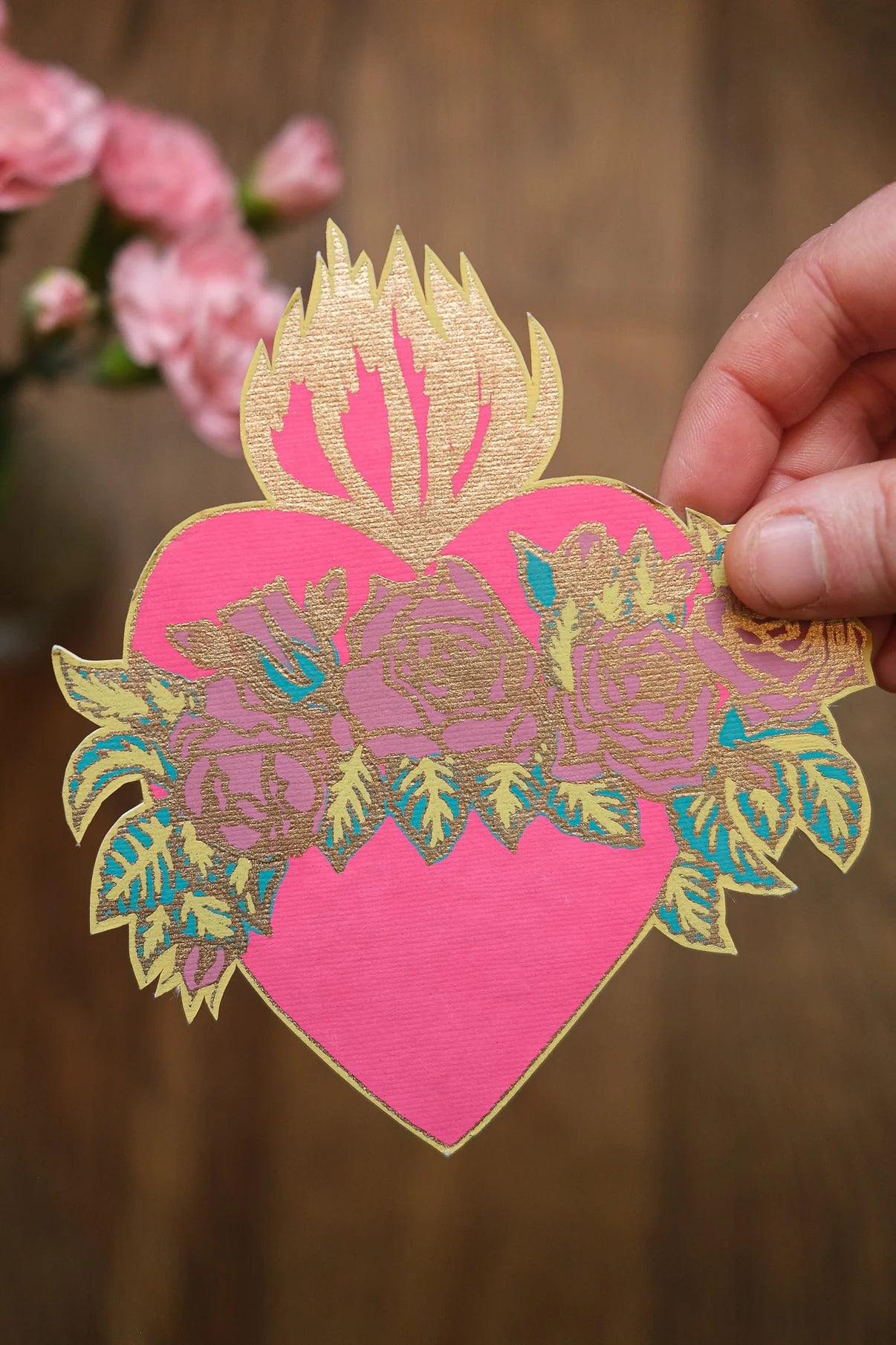 Flaming Heart Greeting Card by East End Press