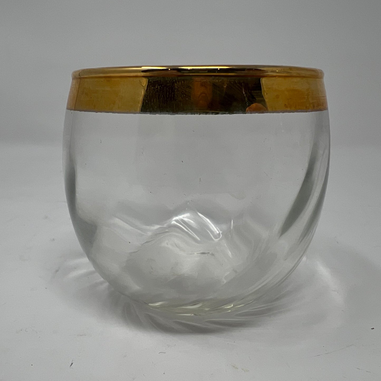 Glass Pitcher & 4 Glasses, gold ringed