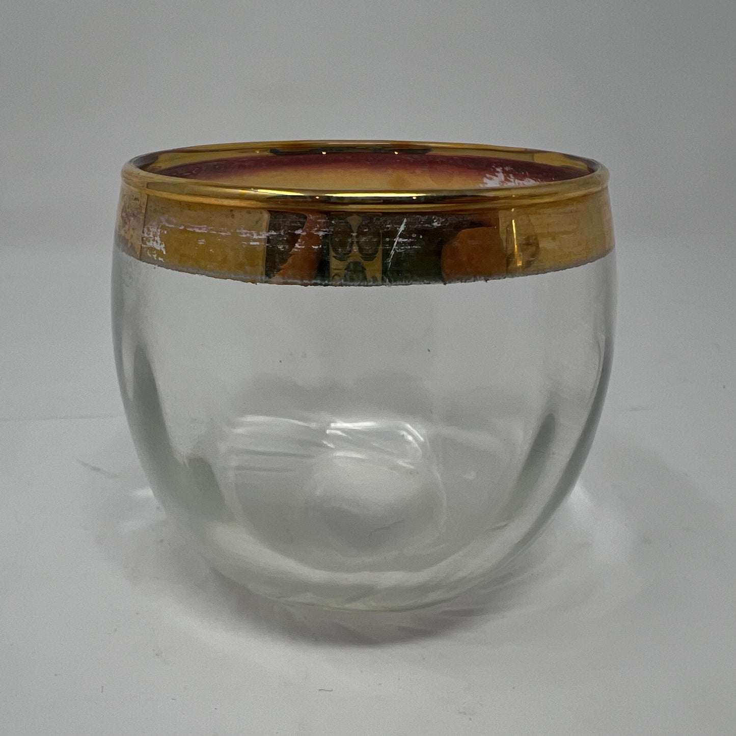 Glass Pitcher & 4 Glasses, gold ringed