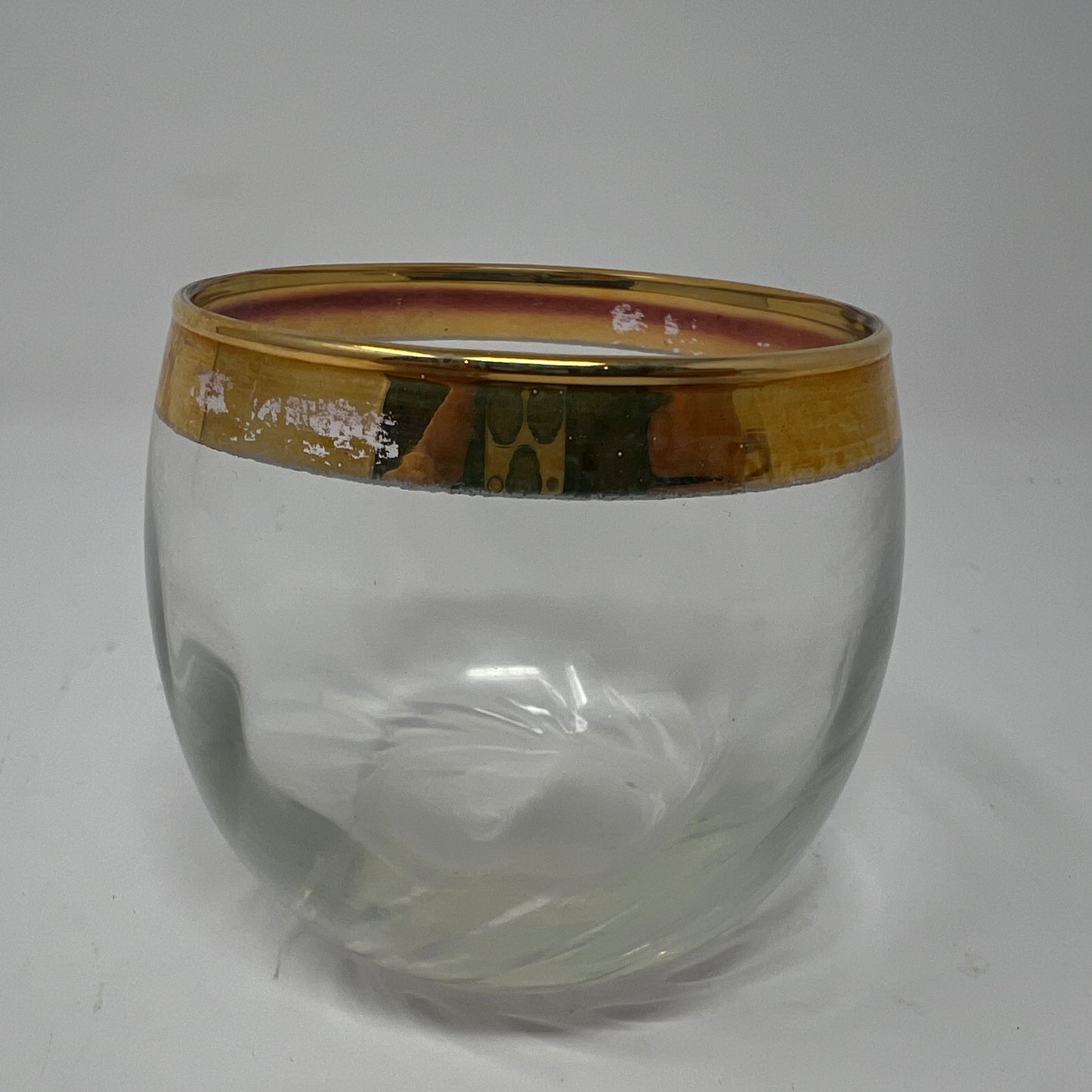 Glass Pitcher & 4 Glasses, gold ringed