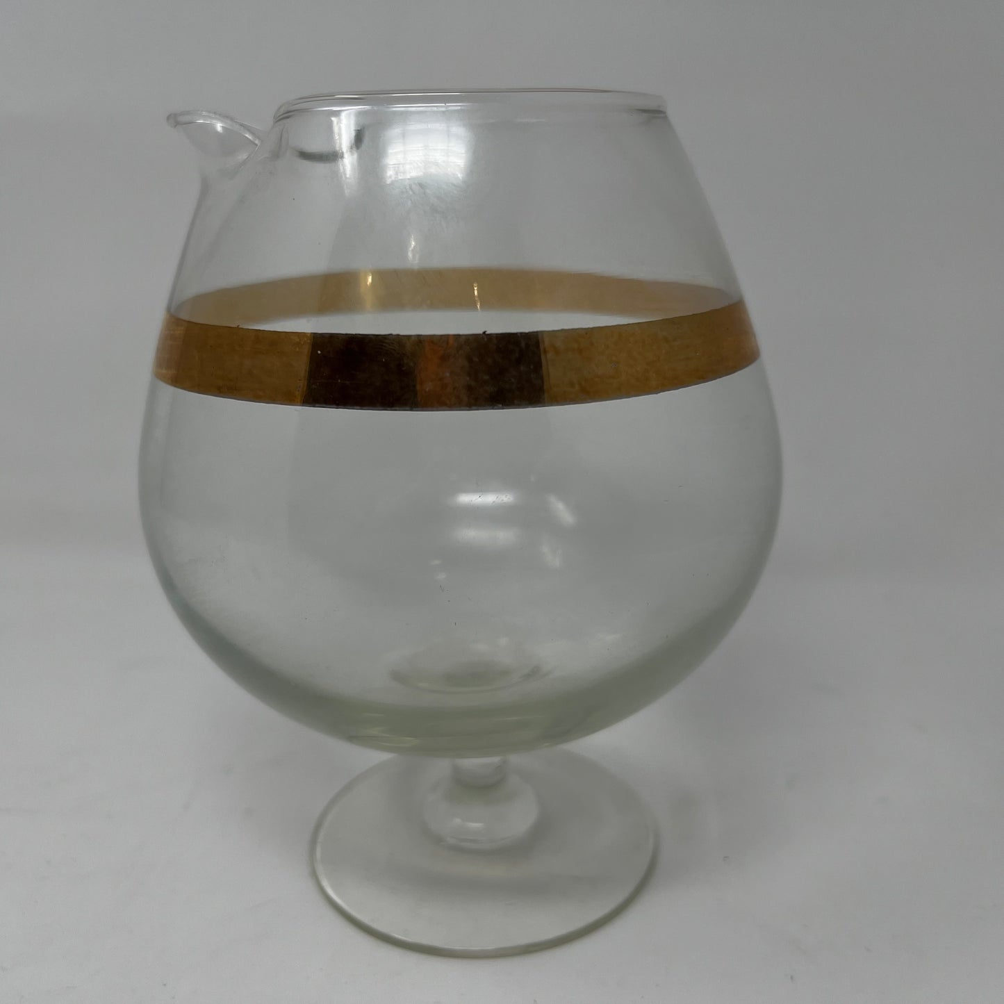 Glass Pitcher & 4 Glasses, gold ringed