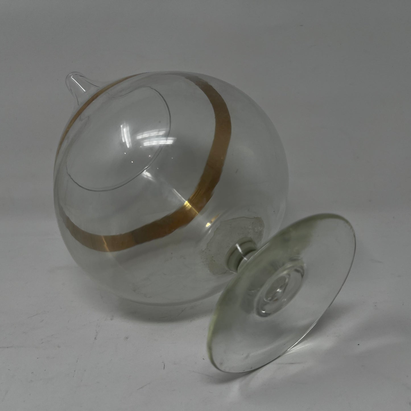 Glass Pitcher & 4 Glasses, gold ringed