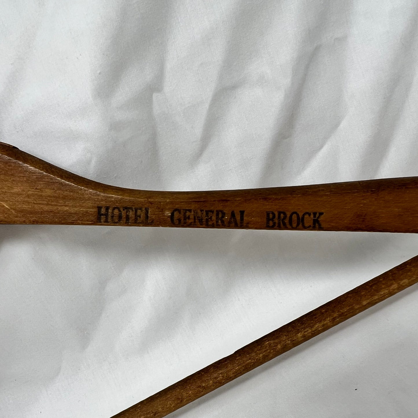 Vintage MCM “Hotel General Brock” wooden hanger