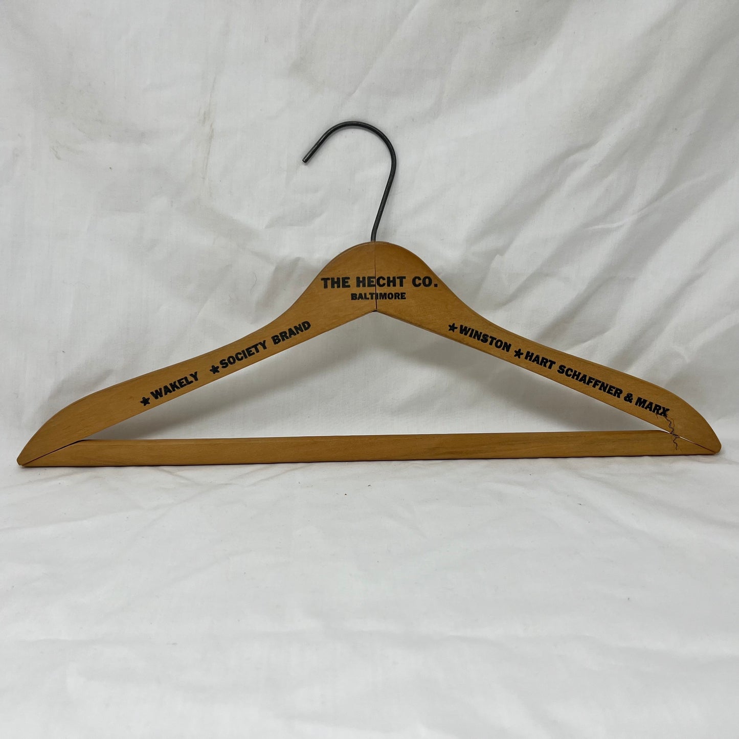 Vintage MCM “Hecht ” wooden hanger