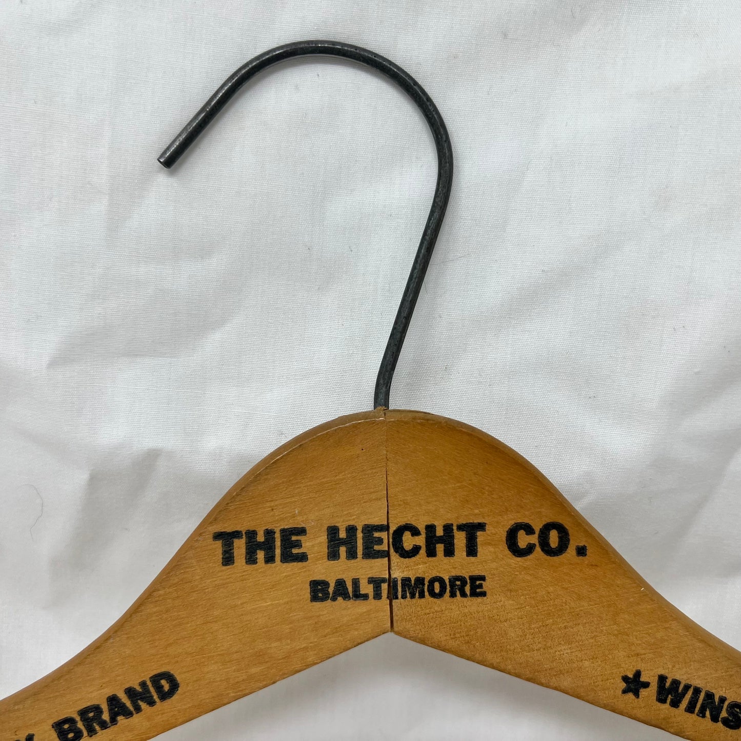 Vintage MCM “Hecht ” wooden hanger