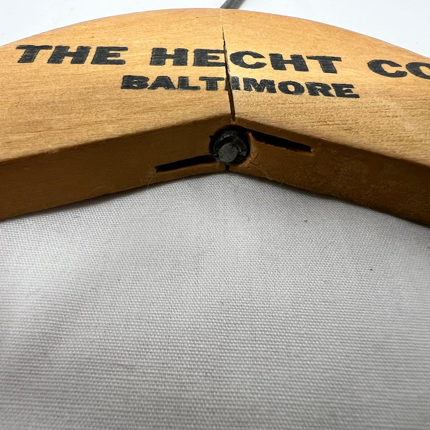 Vintage MCM “Hecht ” wooden hanger