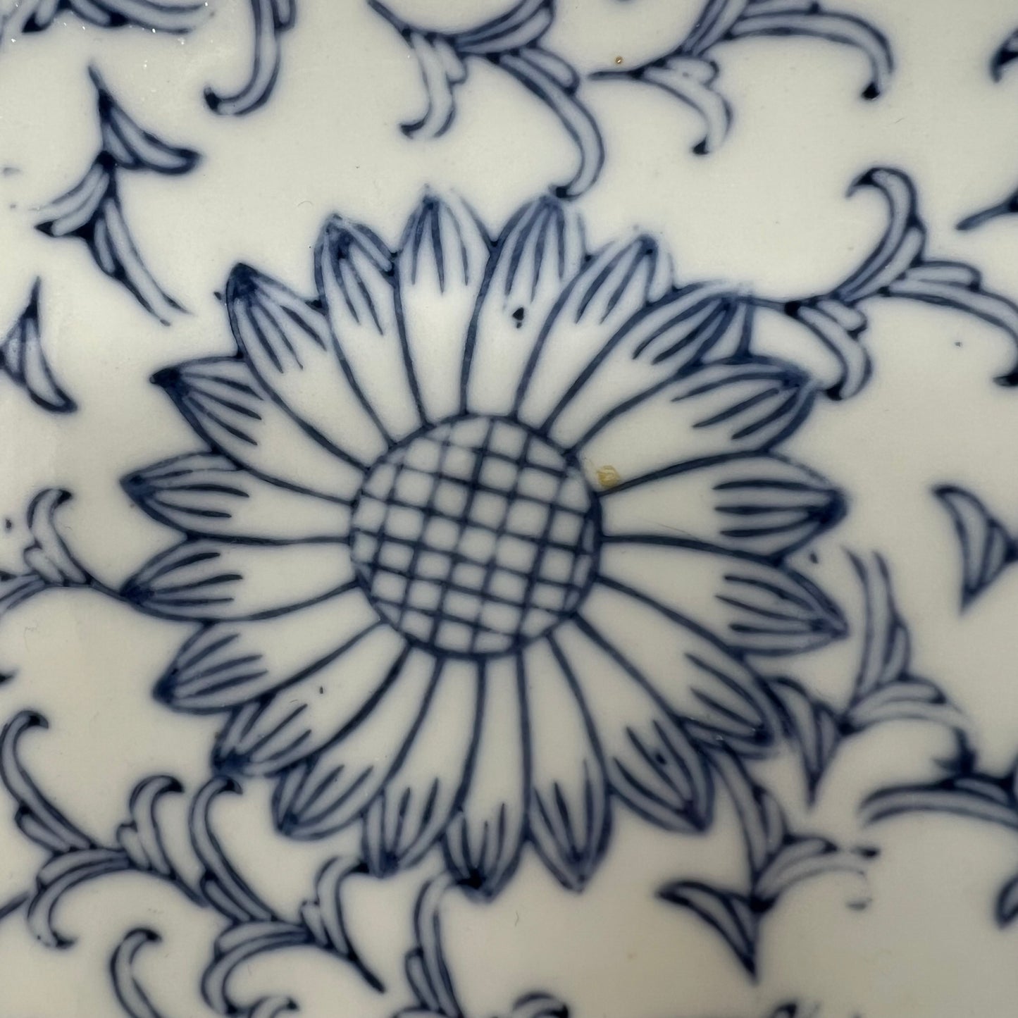 VINTAGE Asian Blue White Pedestal Bowl