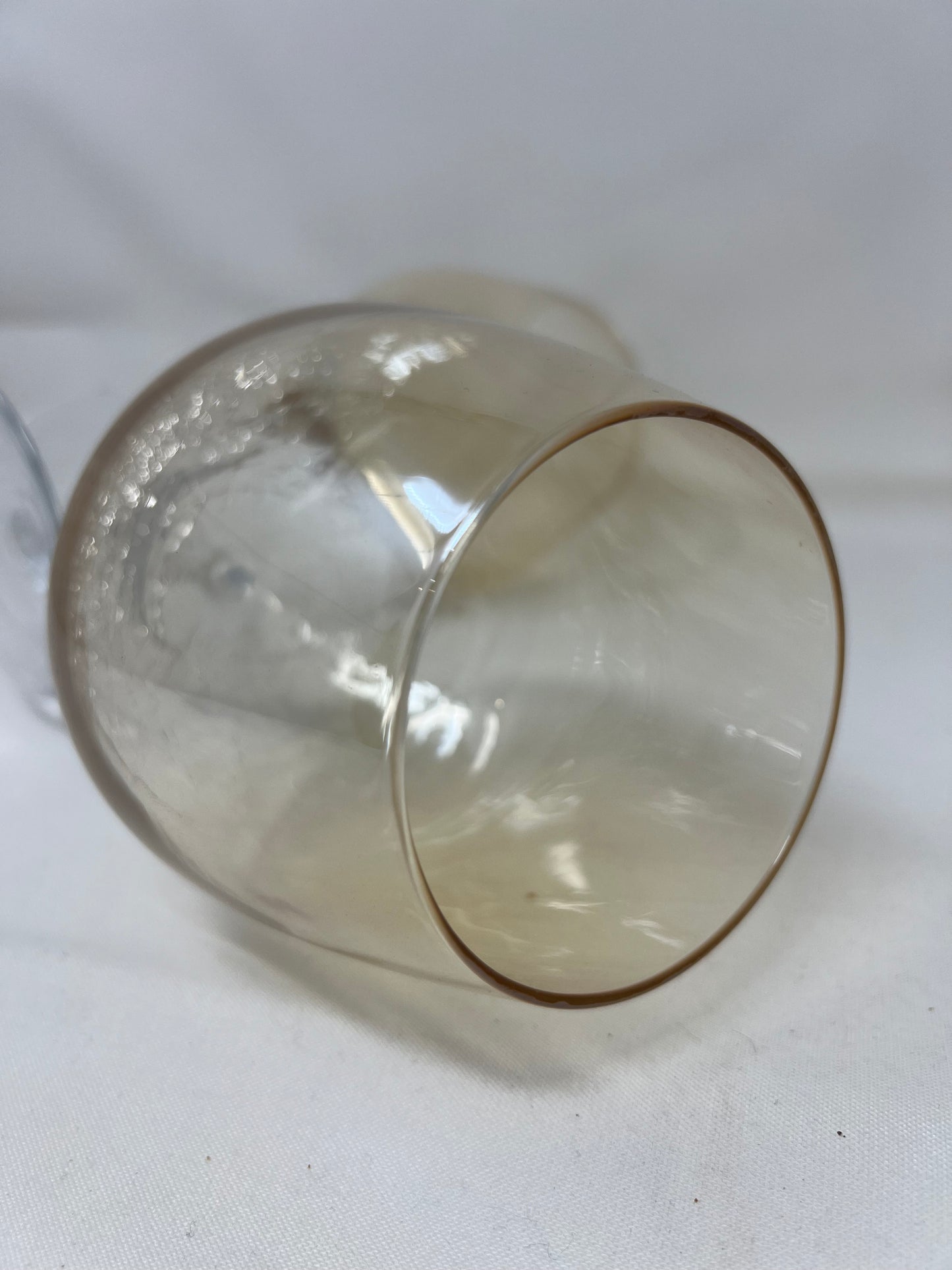 Wine Glasses, pair, Golden Crackle