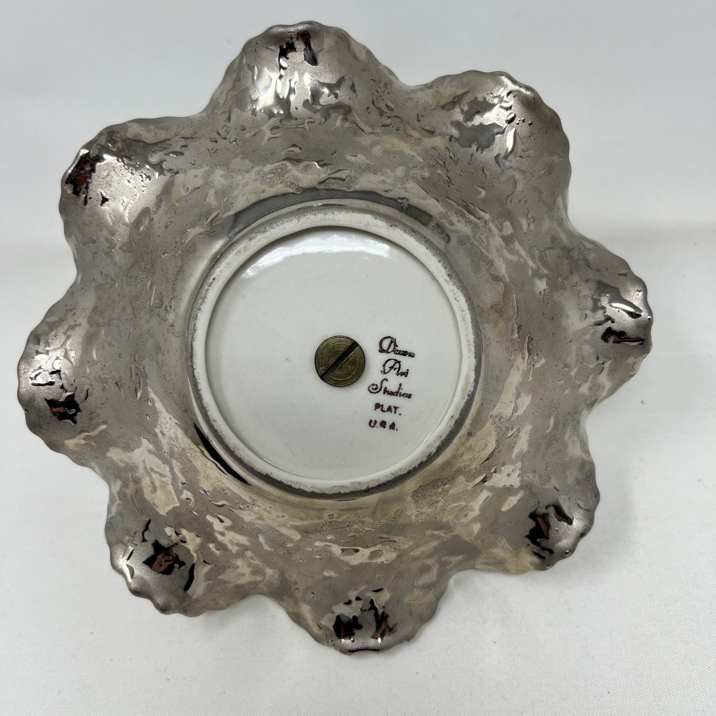 VINTAGE Dixon Art Studios Dish Weeping Platinum