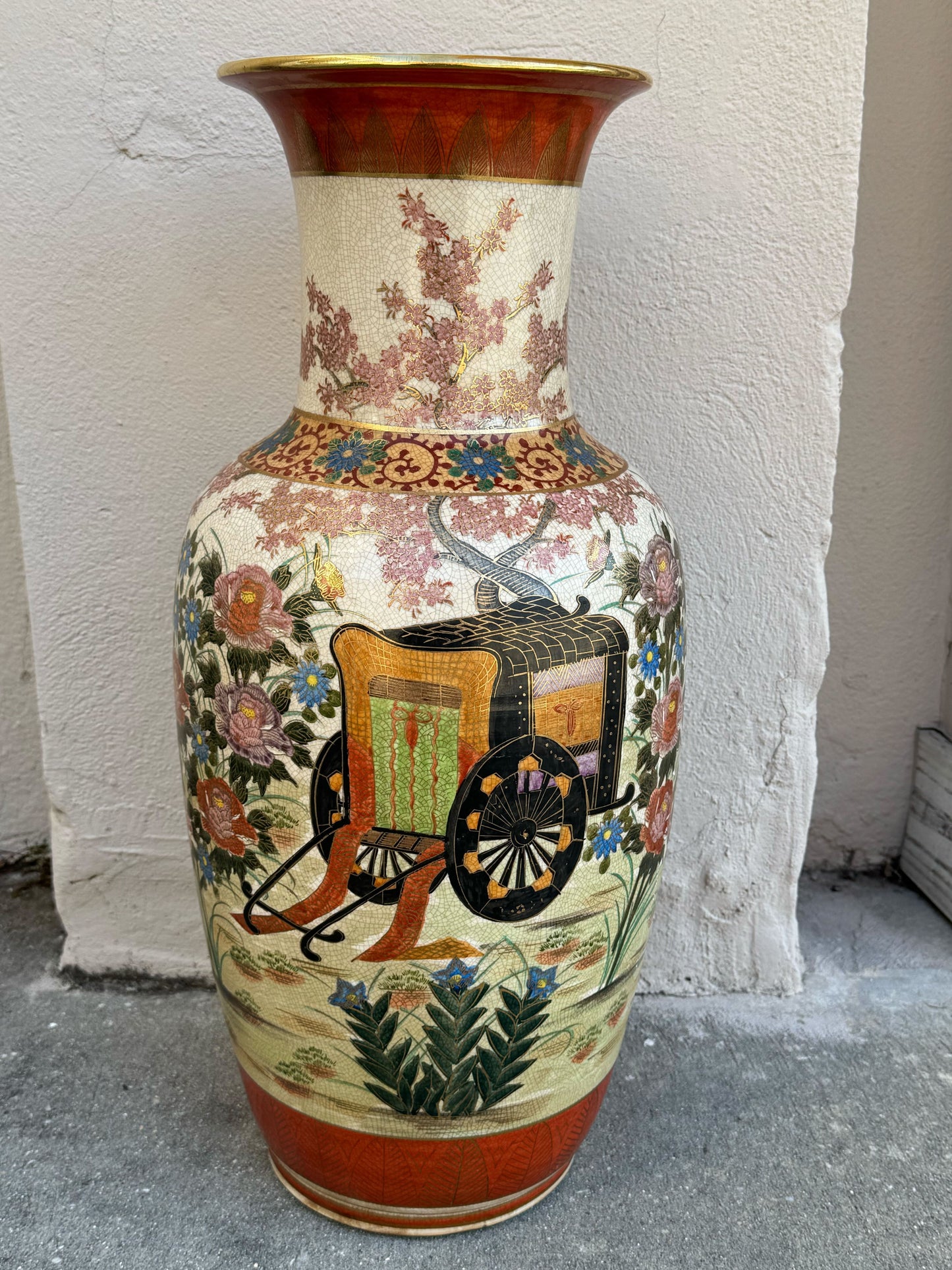 Satsuma style Asian vase