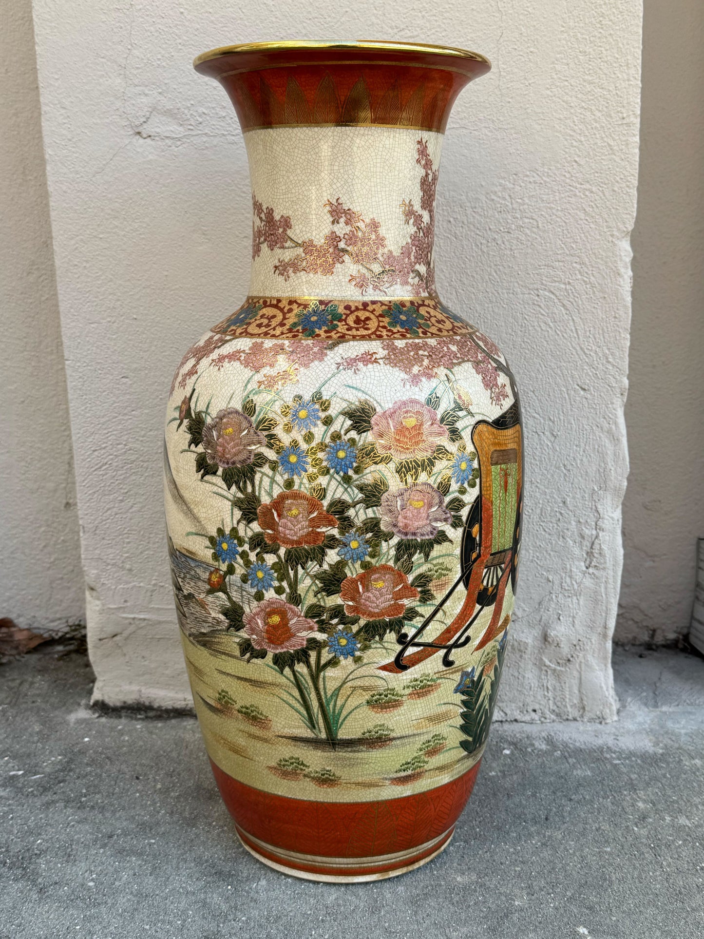 Satsuma style Asian vase