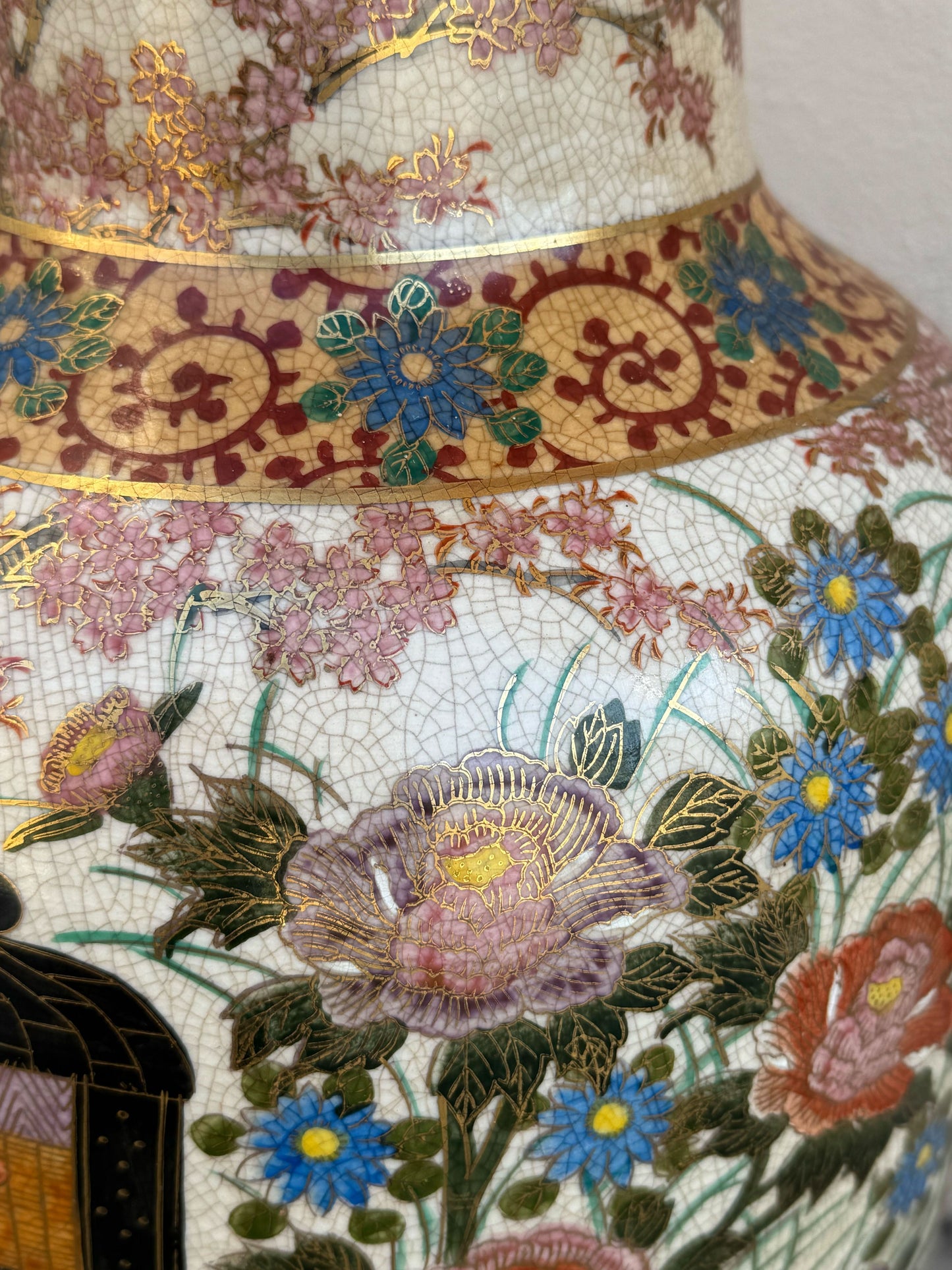 Satsuma style Asian vase