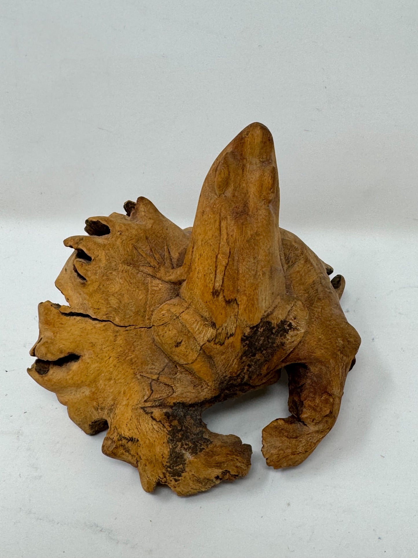 Tree Frog Burl carving