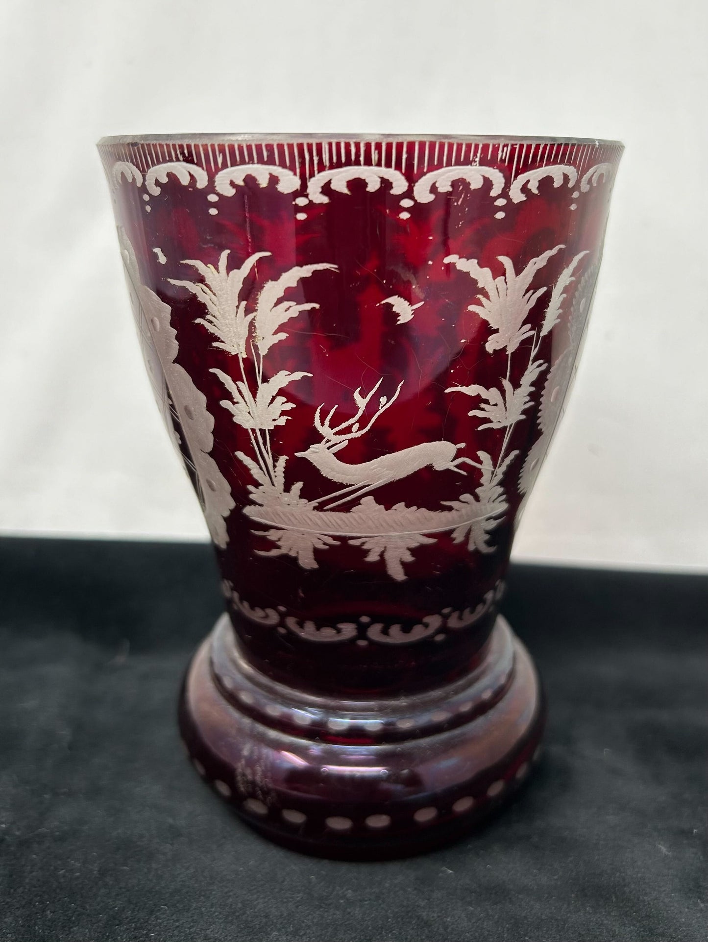 E4 Antique Bohemia Glass Vase
