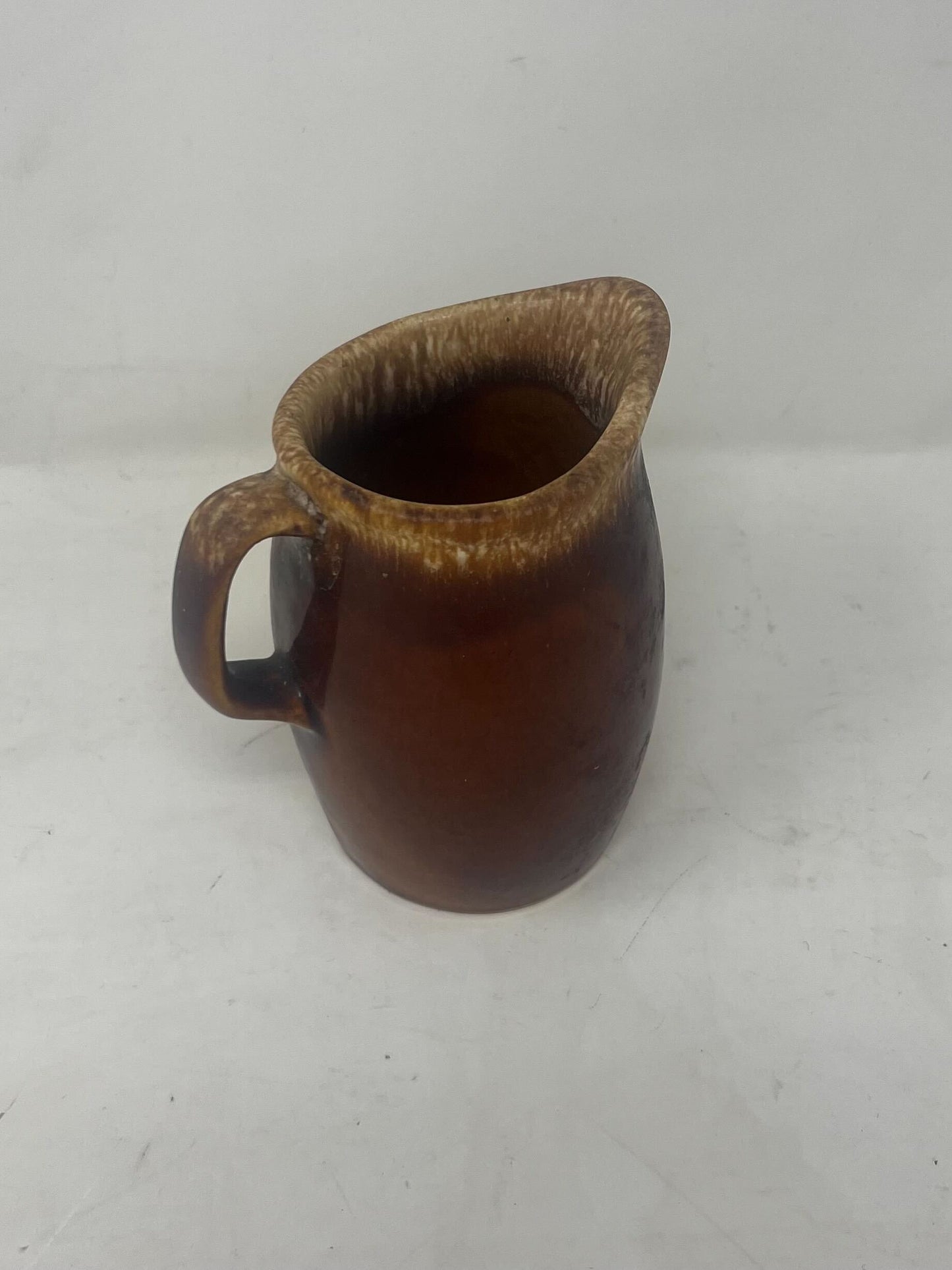 Hull Pottery Brown Drip Glaze Cream Pitcher