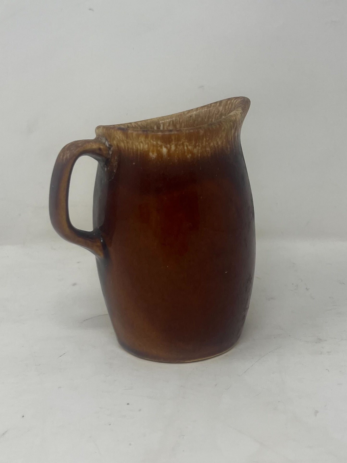 Hull Pottery Brown Drip Glaze Cream Pitcher