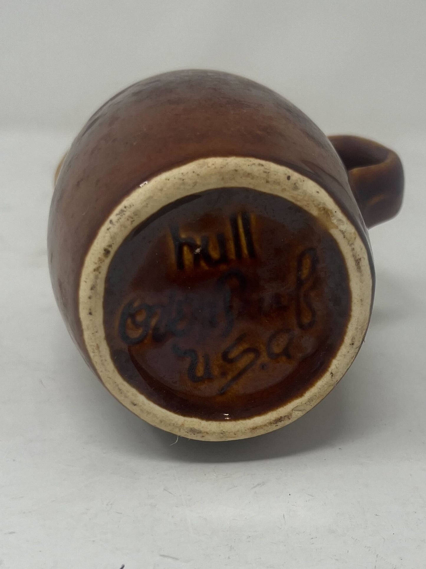 Hull Pottery Brown Drip Glaze Cream Pitcher