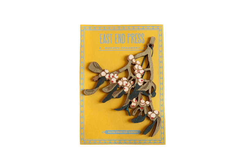 East End Press: Mistletoe Wooden Ornament