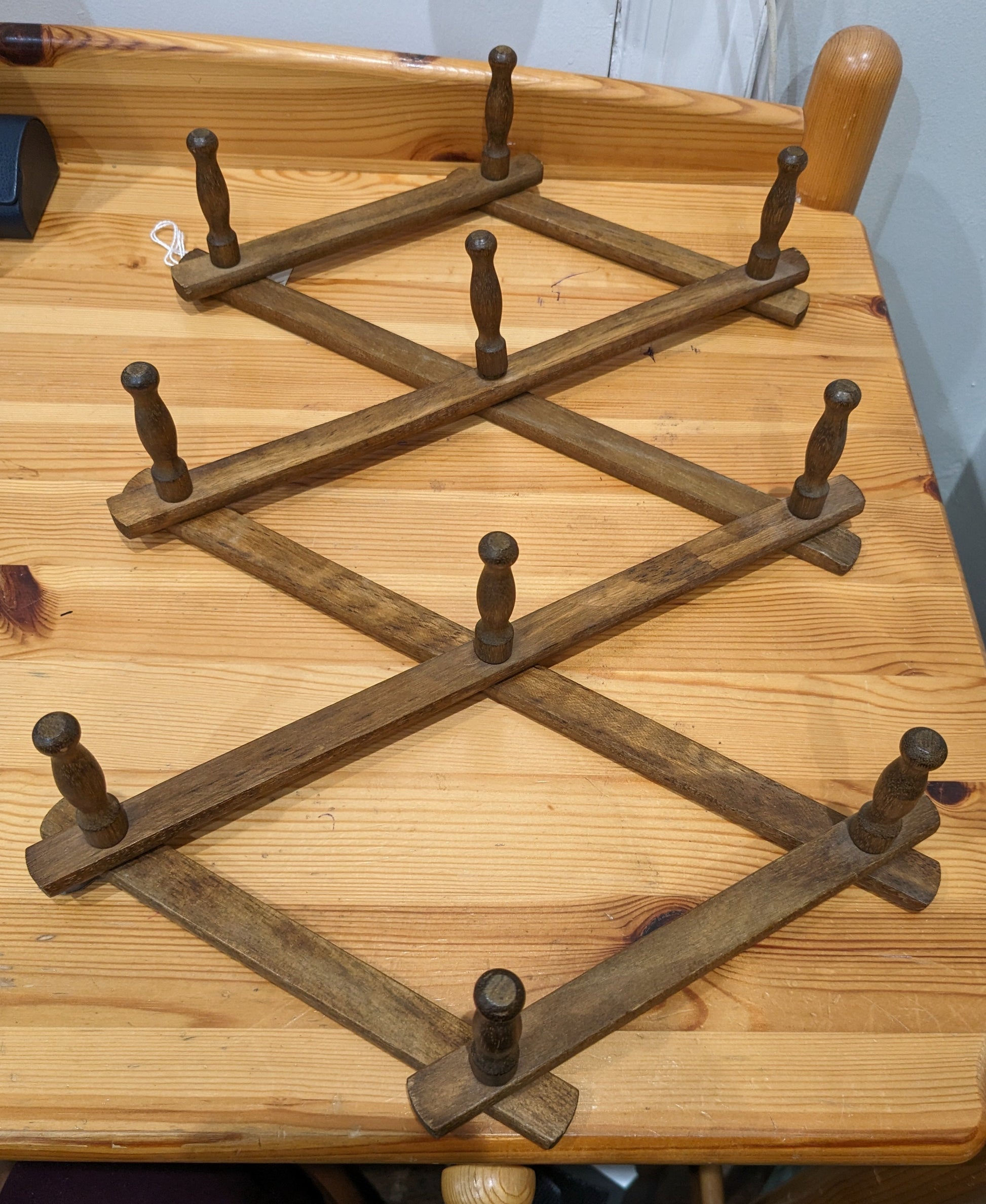 accordion wooden peg board