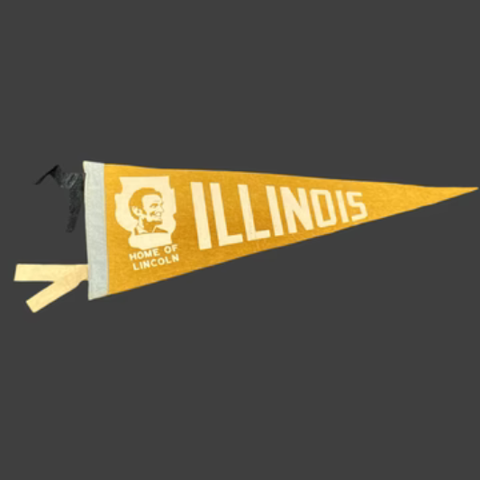 Vintage Illinois “Home of Lincoln” Pennant