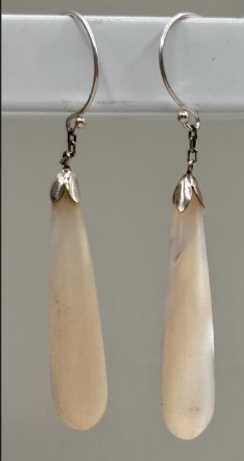 Sarah Wolfenden: Earrings of Mother of Pearl with sterling