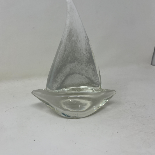 Glass Boat Paperweight