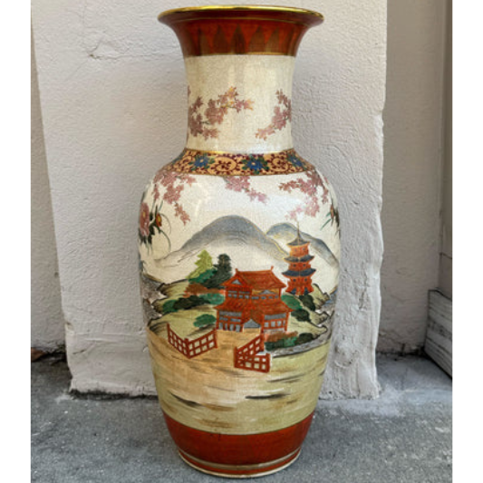 Satsuma style Asian vase