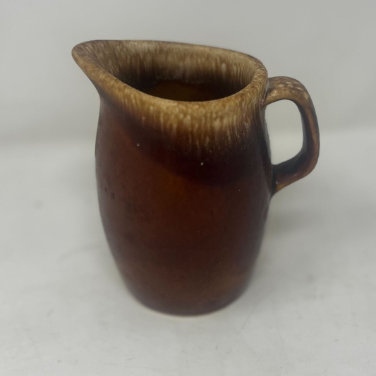 Hull Pottery Brown Drip Glaze Cream Pitcher