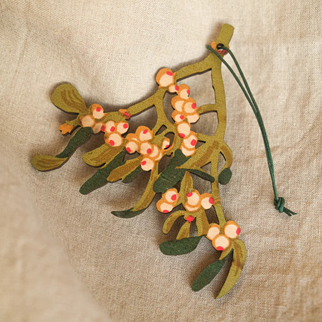 East End Press: Mistletoe Wooden Ornament