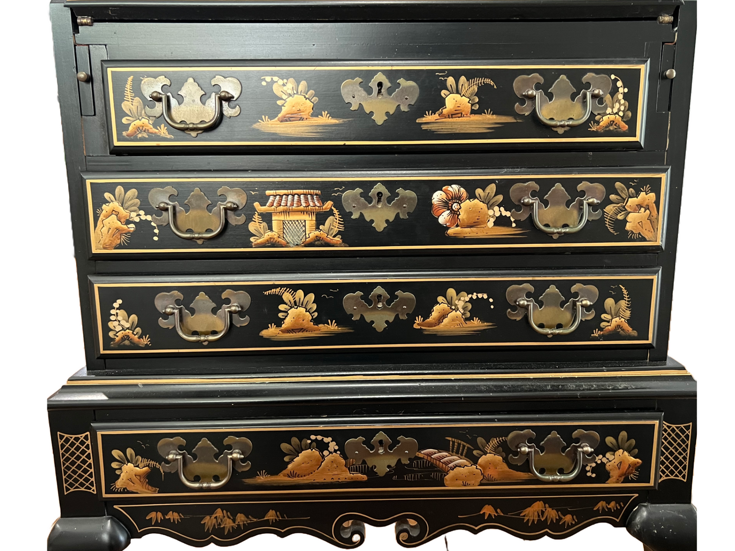 Desk, Secretary, Vintage Maddox Chinoiserie