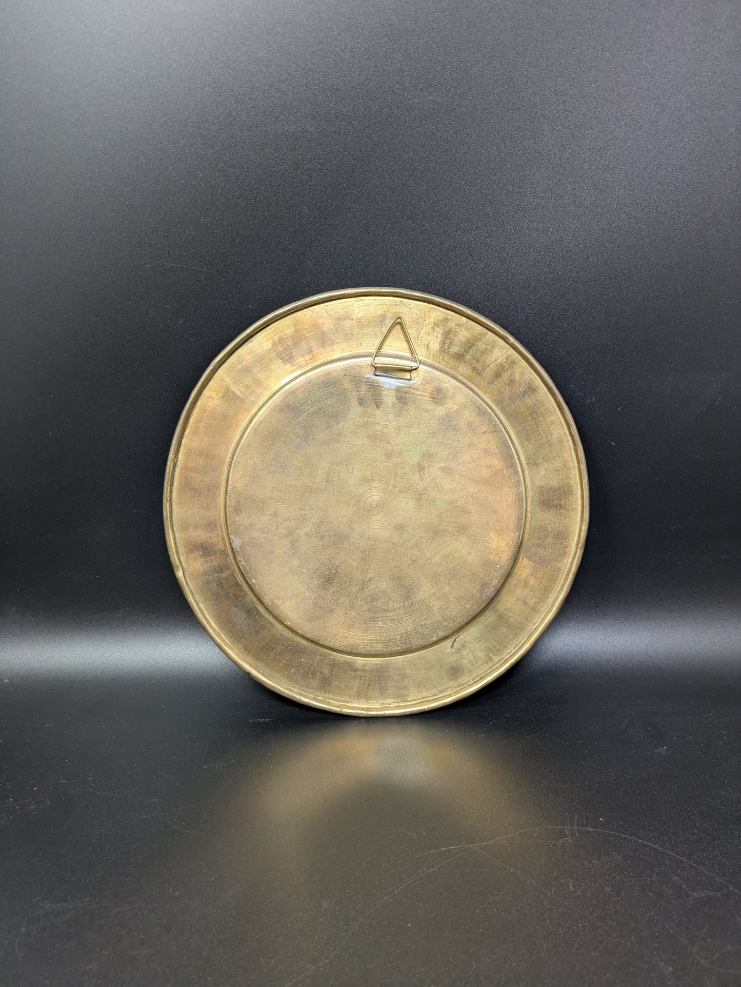 Set of Two Vintage Brass Peacock Plates