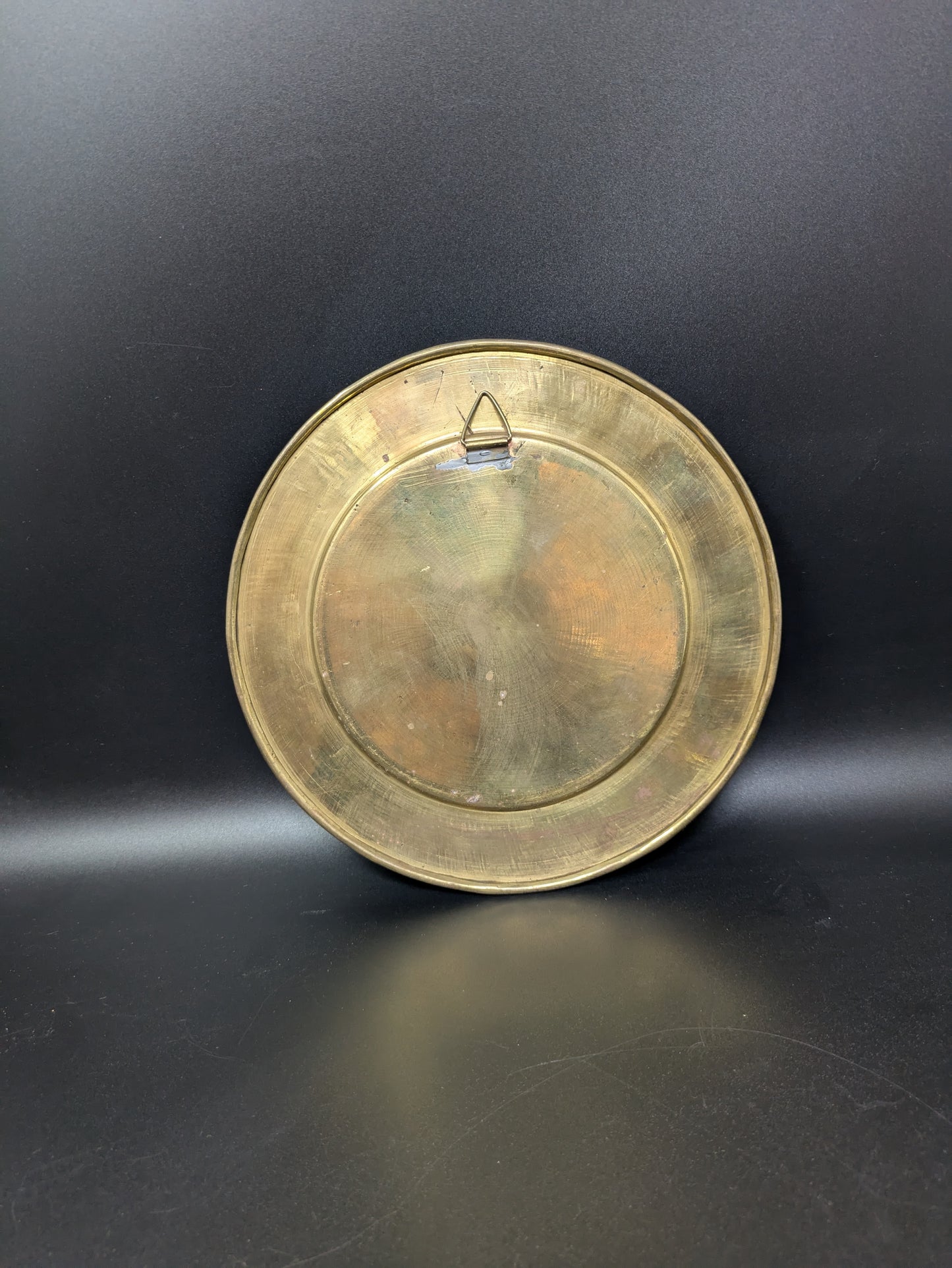 Set of Two Vintage Brass Peacock Plates