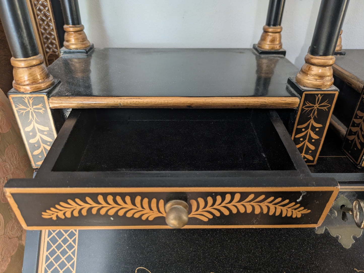 Chinese Chinoiserie Pagoda Style Curio Wall Shelves