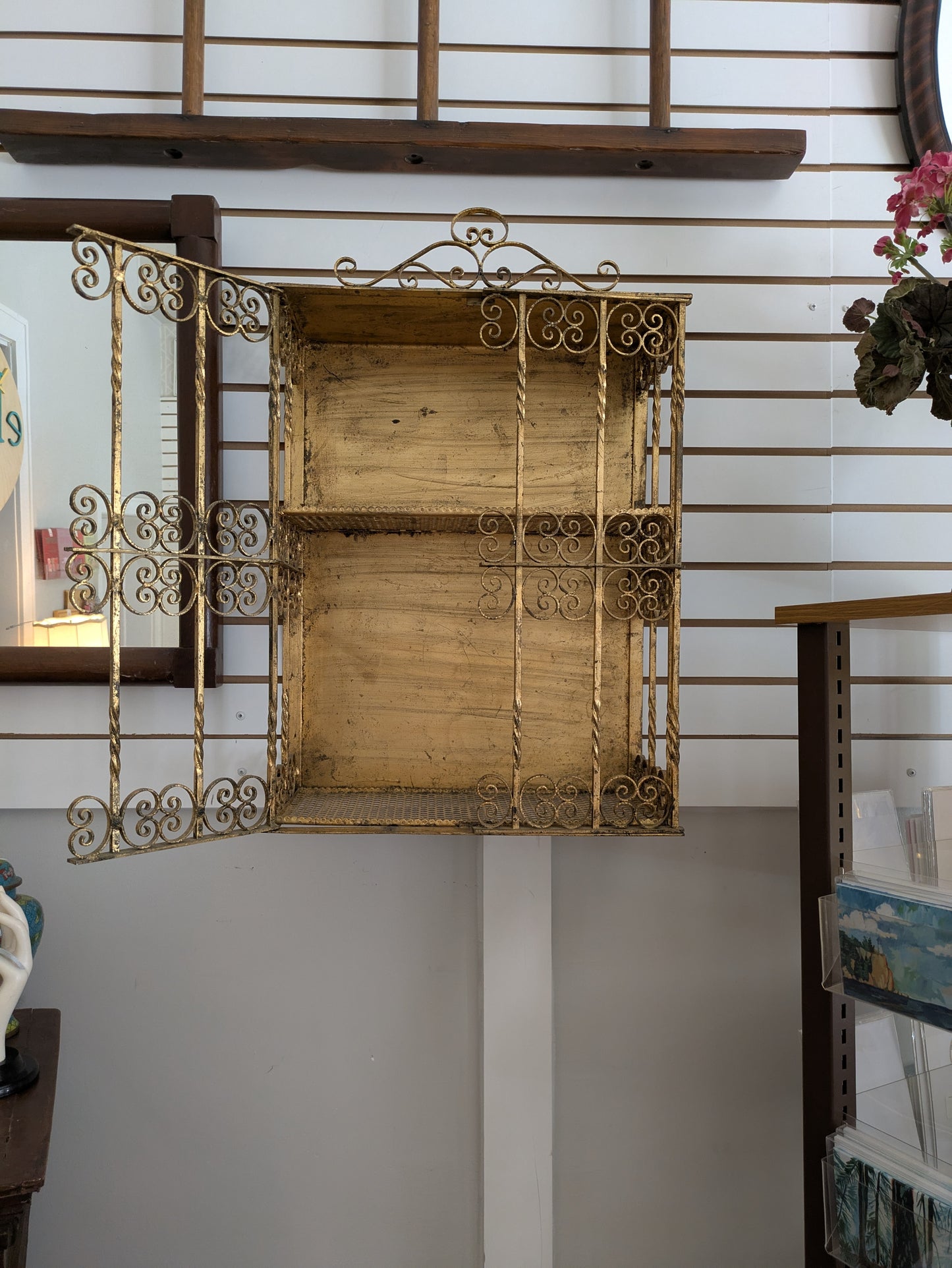 Cast Iron Gilt Wall Mount Cabinet