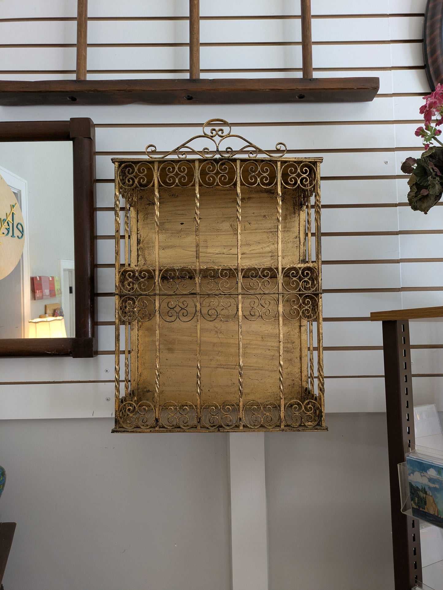 Cast Iron Gilt Wall Mount Cabinet