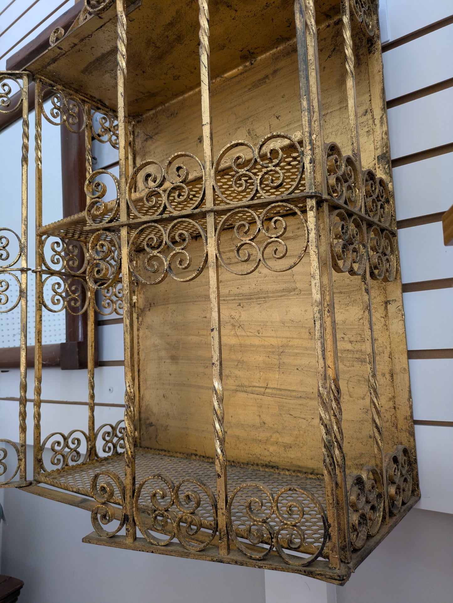 Cast Iron Gilt Wall Mount Cabinet