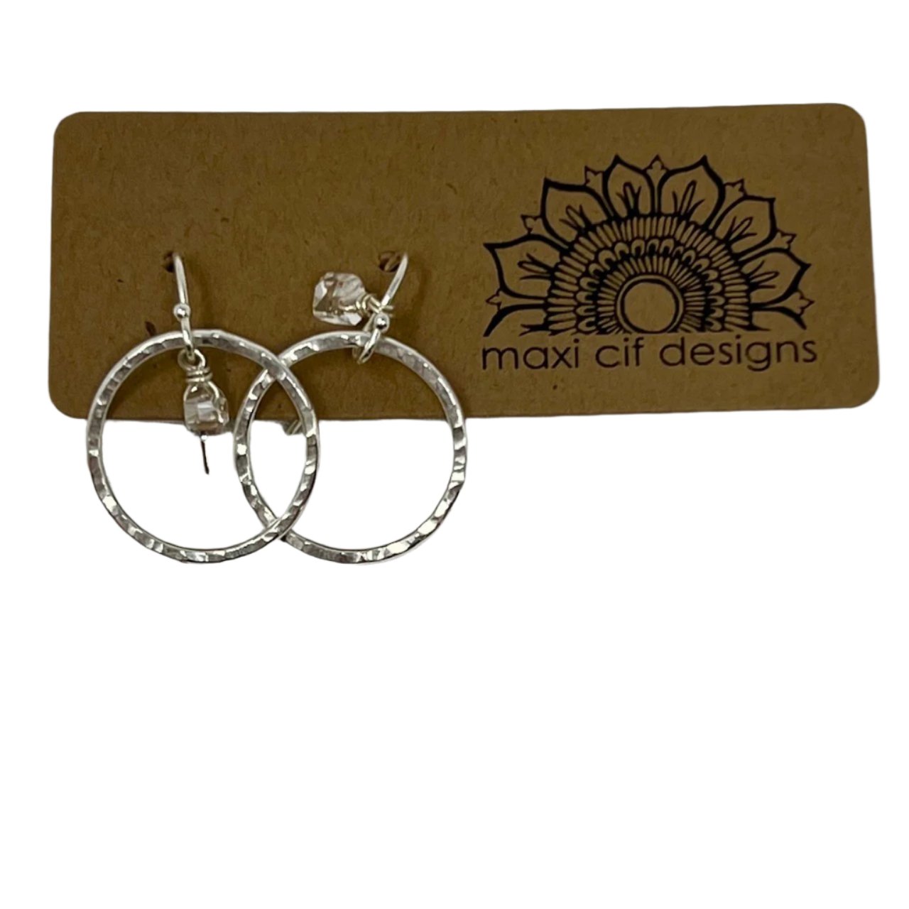 Earrings, Maxi Cif Designs, Herkimer Roundabout, w/ Sterling Silver