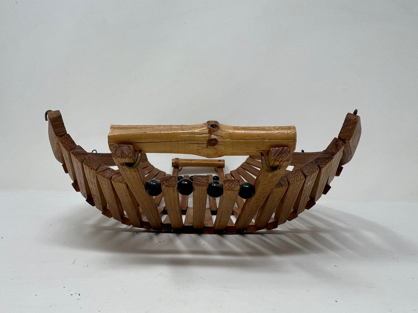 Basket, Bamboo Slat, Vintage MCM 9x12