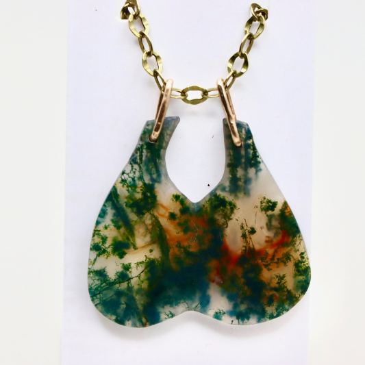 Sarah Wolfenden: Moss Agate Halter Pendent