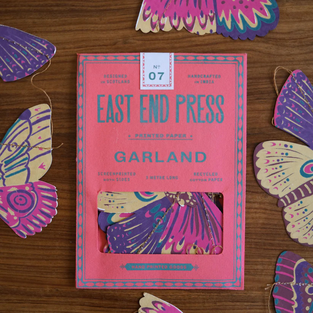 East End Press: Colourful Butterflies Sewn Garland