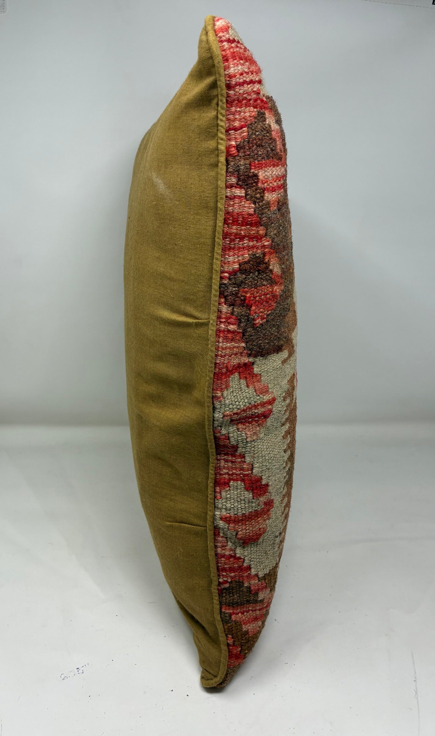 Kilim Pillow - Red, White, Blue