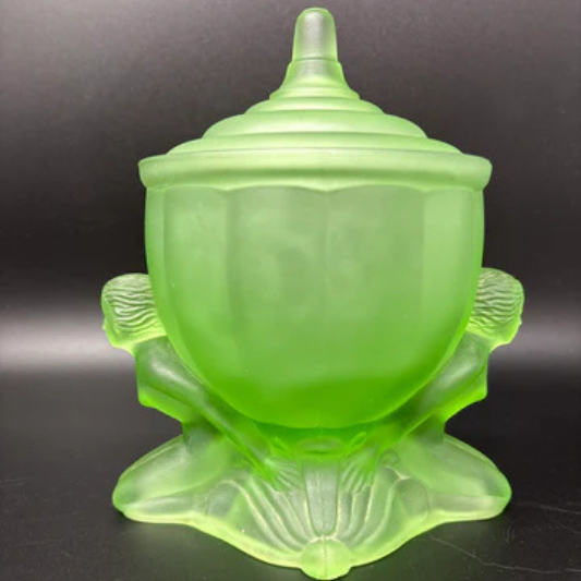 Art Deco Powder Jar w/ Lid