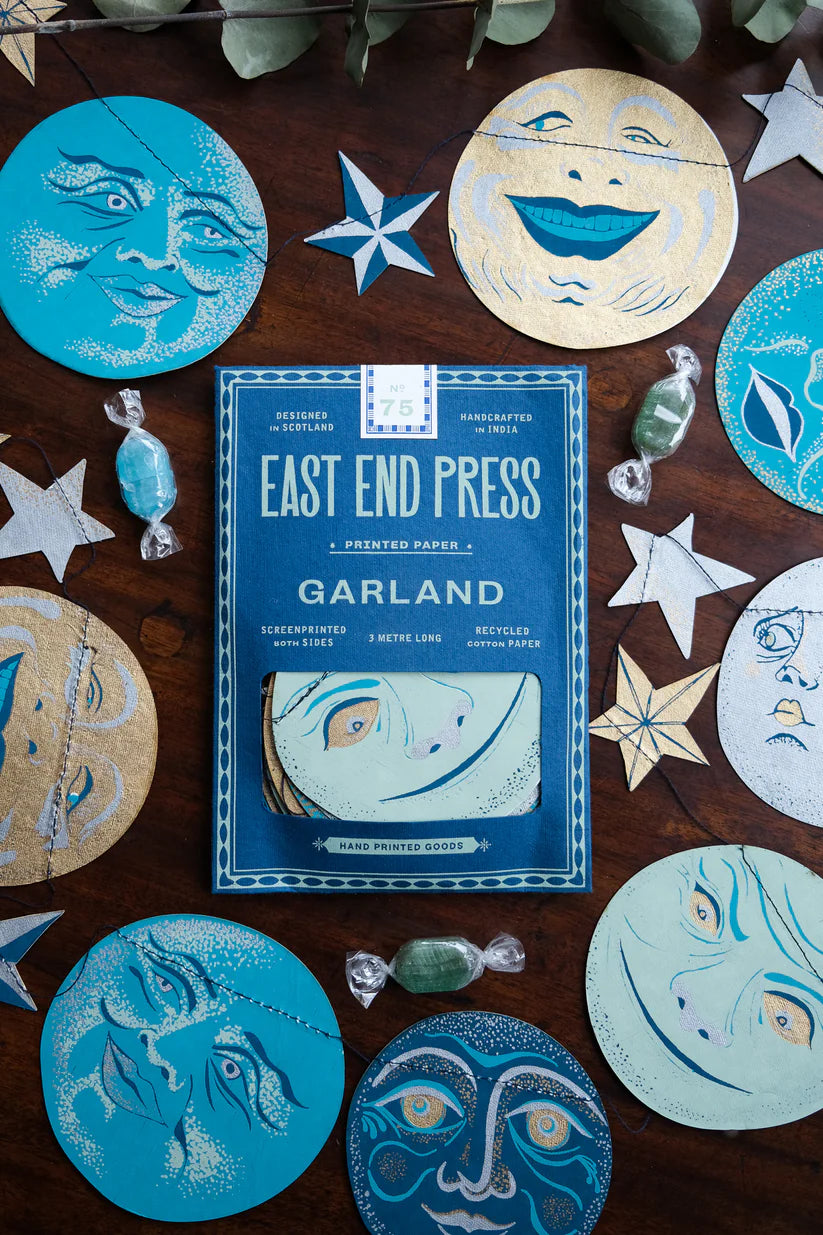 East End Press: Man On The Moon Sewn Garland