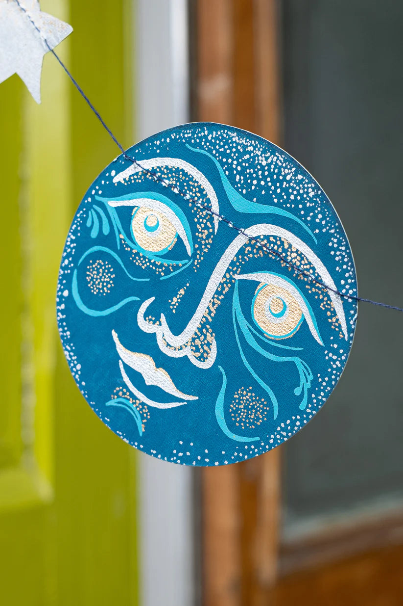 East End Press: Man On The Moon Sewn Garland