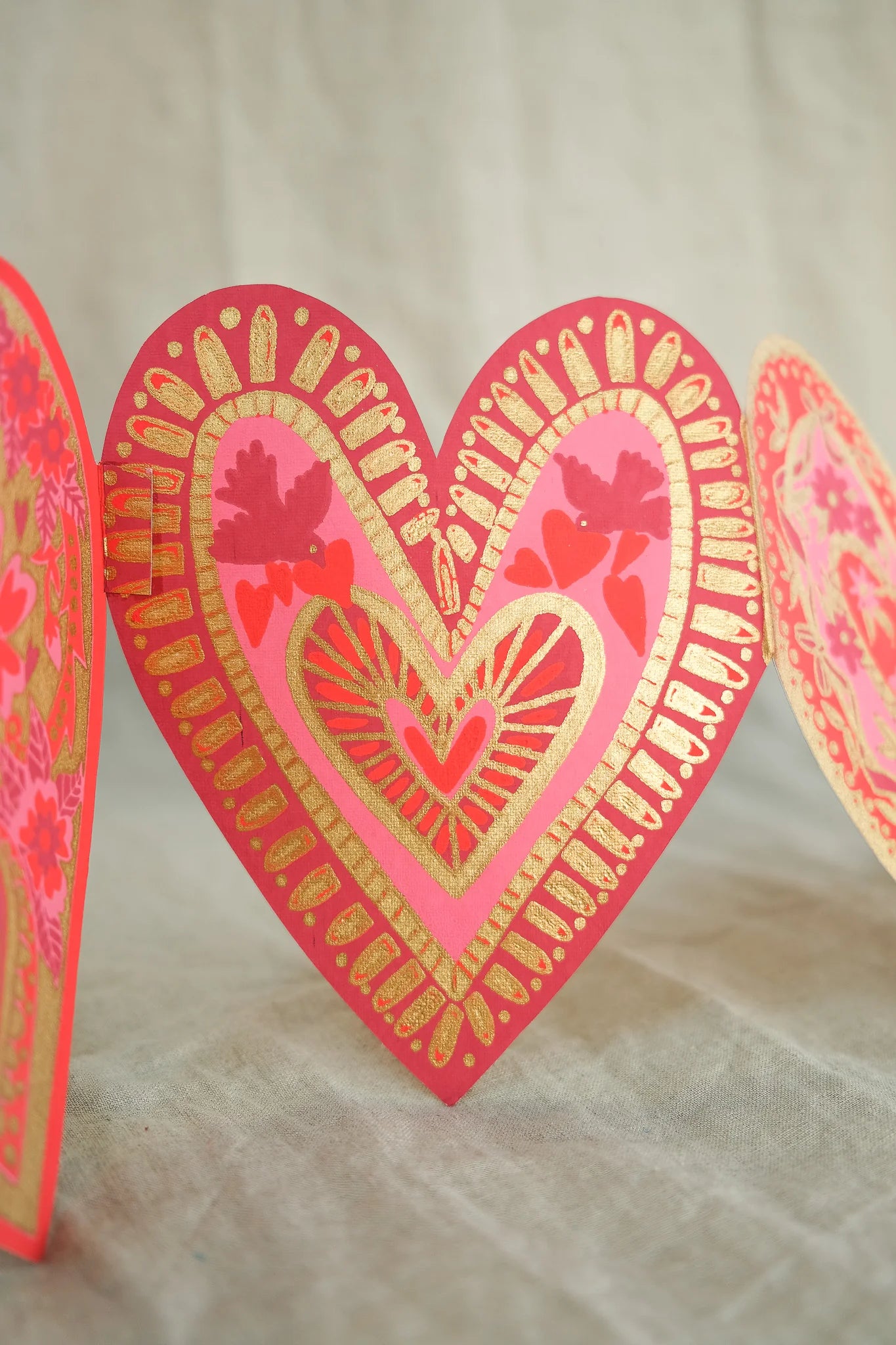 Hearts Concertina Garland by East End Press