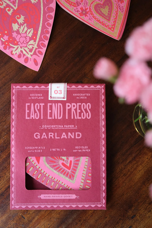 Hearts Concertina Garland by East End Press