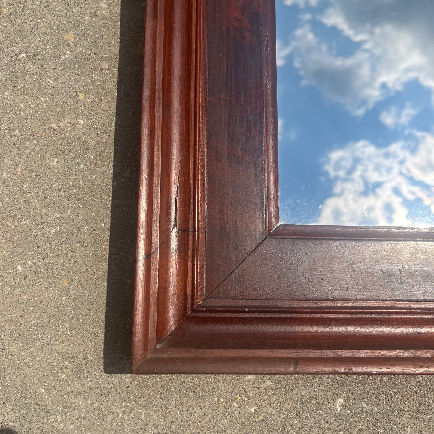 Antique Mahogany Rectangular Mirror