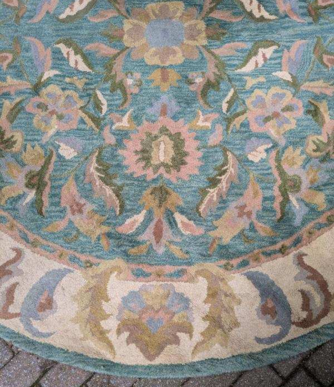 Round Floral Area Rug